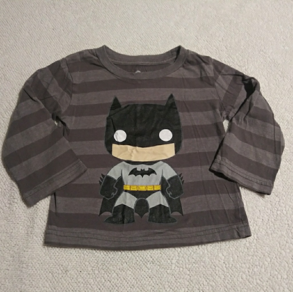 Batman long sleeve shirt 3t gray stripes